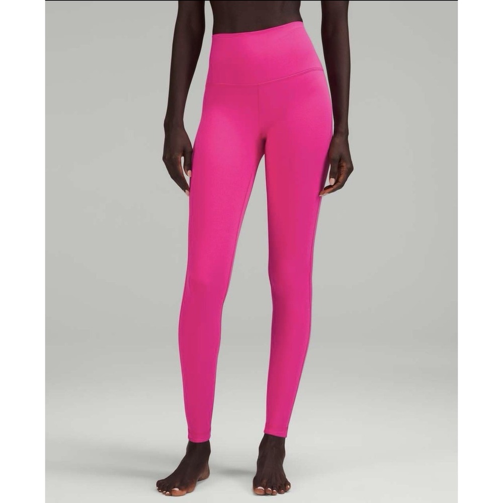 Lululemon Align High Rise Pant 28" Size 10 Sonic Pink Double Lined Leggings EUC